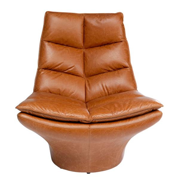 Loungesessel Bridge Braun - Echtleder - 86 x 96 x 86 cm