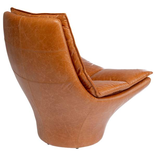 Loungesessel Bridge Braun - Echtleder - 86 x 96 x 86 cm