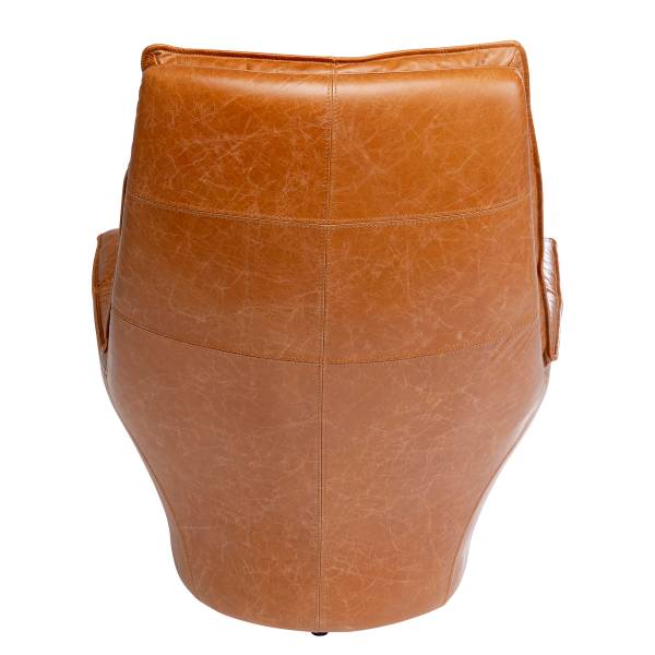 Loungesessel Bridge Braun - Echtleder - 86 x 96 x 86 cm