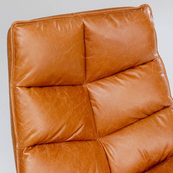 Loungesessel Bridge Braun - Echtleder - 86 x 96 x 86 cm