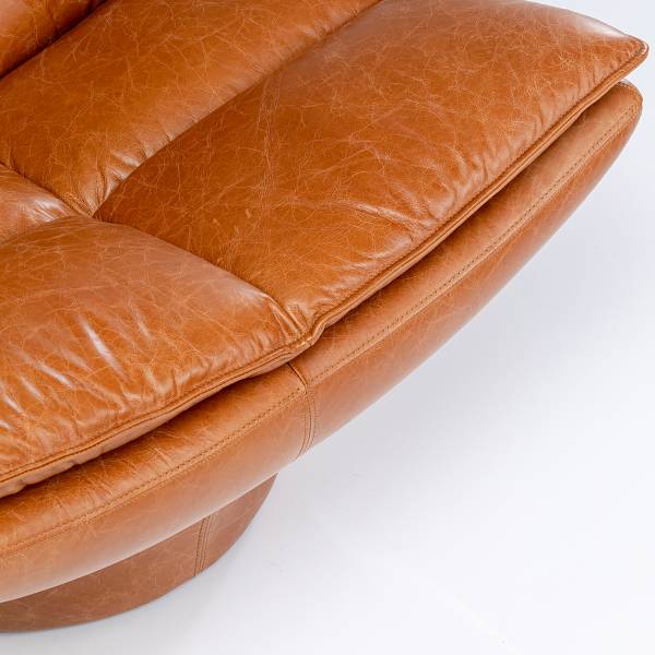 Loungesessel Bridge Braun - Echtleder - 86 x 96 x 86 cm