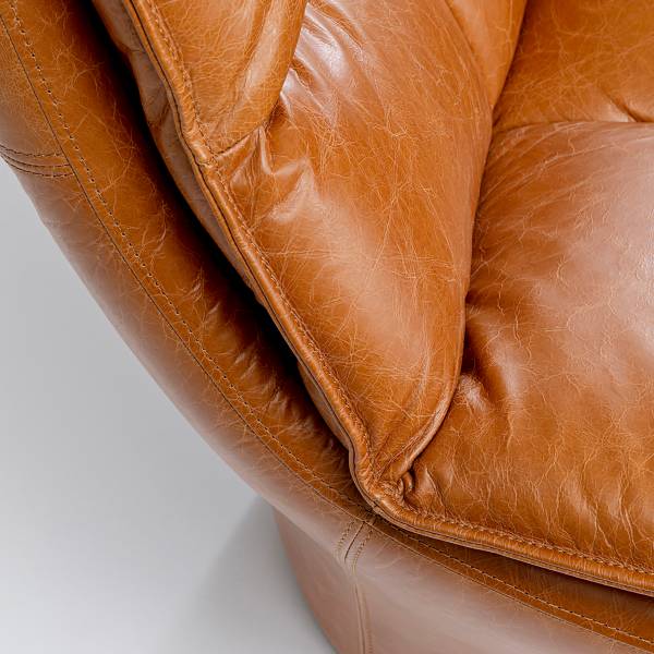 Loungesessel Bridge Braun - Echtleder - 86 x 96 x 86 cm