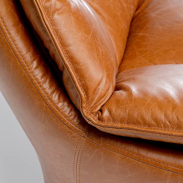 Loungesessel Bridge Braun - Echtleder - 86 x 96 x 86 cm