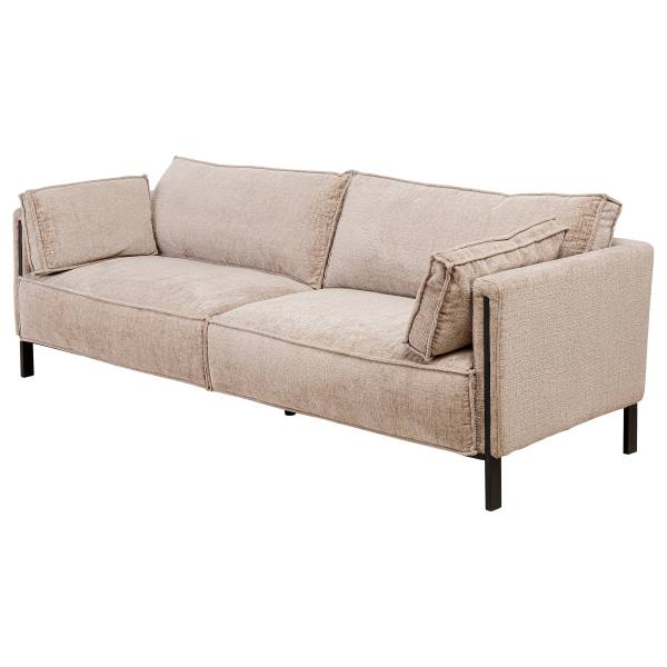 3-Sitzer Sofa Victor Beige - Grau - Chenille - Stahl - 232 x 86 x 90 cm