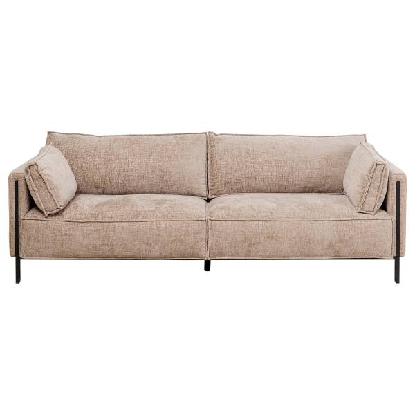 3-Sitzer Sofa Victor Beige - Grau - Chenille - Stahl - 232 x 86 x 90 cm