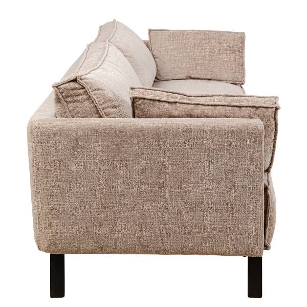 3-Sitzer Sofa Victor Beige - Grau - Chenille - Stahl - 232 x 86 x 90 cm