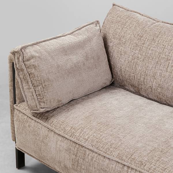 3-Sitzer Sofa Victor Beige - Grau - Chenille - Stahl - 232 x 86 x 90 cm