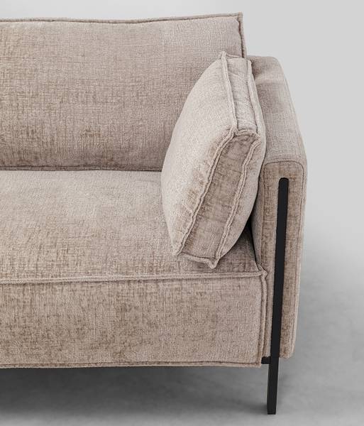 3-Sitzer Sofa Victor Beige - Grau - Chenille - Stahl - 232 x 86 x 90 cm