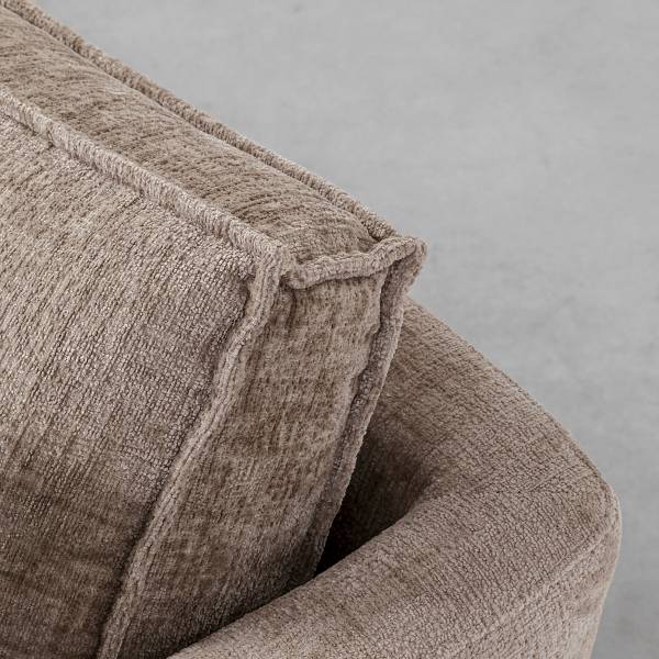 3-Sitzer Sofa Victor Beige - Grau - Chenille - Stahl - 232 x 86 x 90 cm