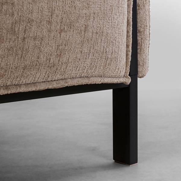 3-Sitzer Sofa Victor Beige - Grau - Chenille - Stahl - 232 x 86 x 90 cm
