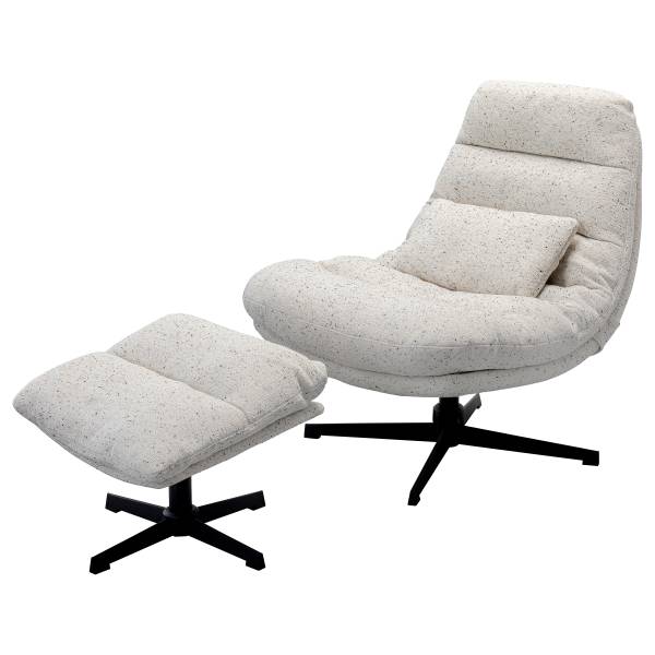Relaxsessel Columbia mit Hocker Grau - Webstoff - Stahl - 83 x 88 x 94 cm