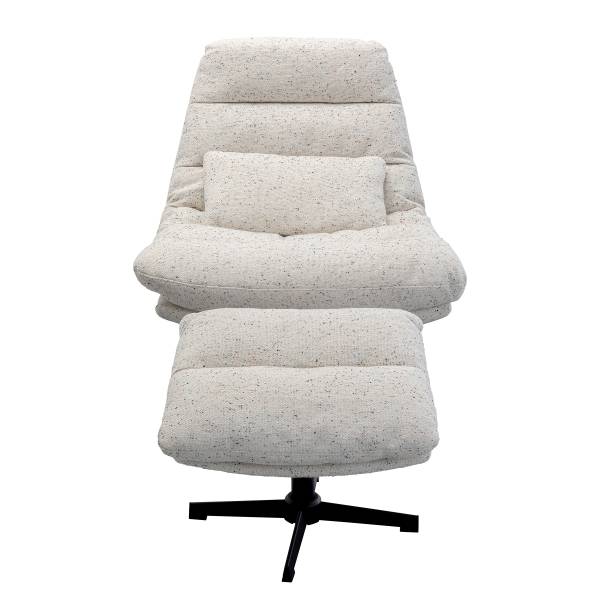 Relaxsessel Columbia mit Hocker Grau - Webstoff - Stahl - 83 x 88 x 94 cm