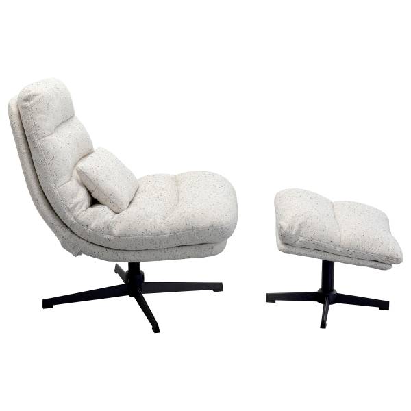 Relaxsessel Columbia mit Hocker Grau - Webstoff - Stahl - 83 x 88 x 94 cm