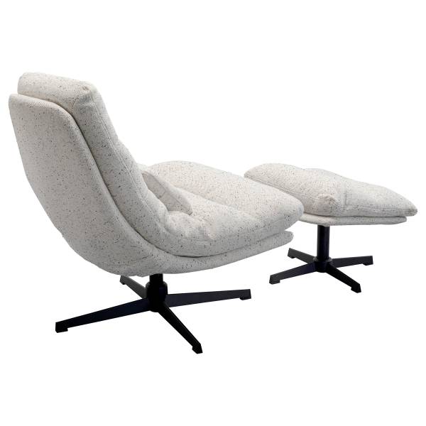 Relaxsessel Columbia mit Hocker Grau - Webstoff - Stahl - 83 x 88 x 94 cm