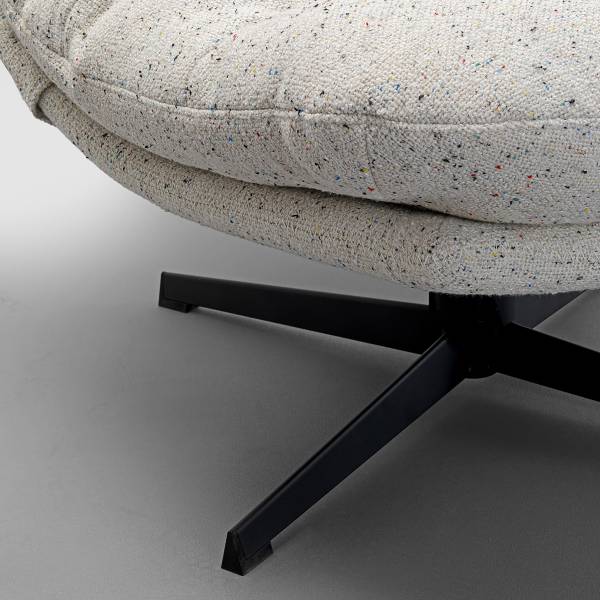 Relaxsessel Columbia mit Hocker Grau - Webstoff - Stahl - 83 x 88 x 94 cm