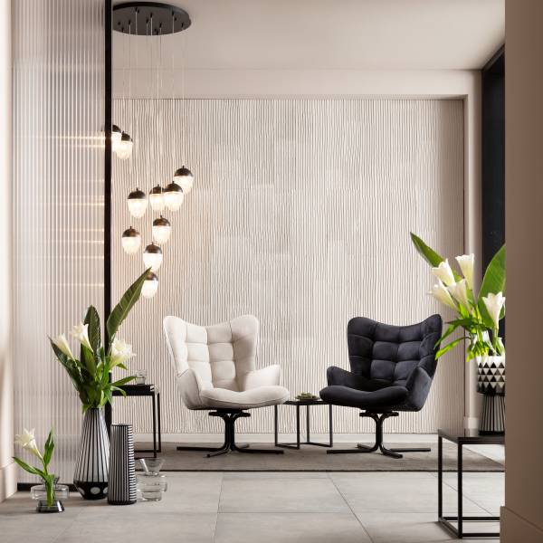 Loungesessel Oscar Schwarz - Polyester - Stahl - 82 x 95 x 73 cm