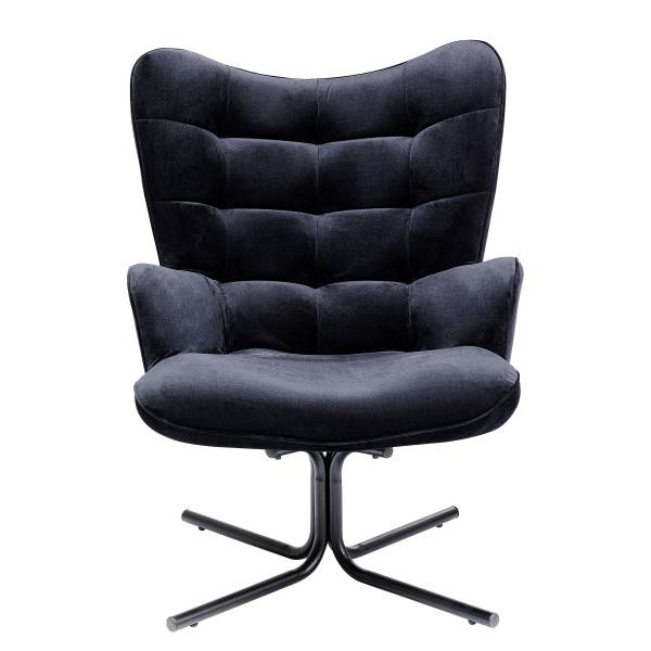 Loungesessel Oscar Schwarz - Polyester - Stahl - 82 x 95 x 73 cm