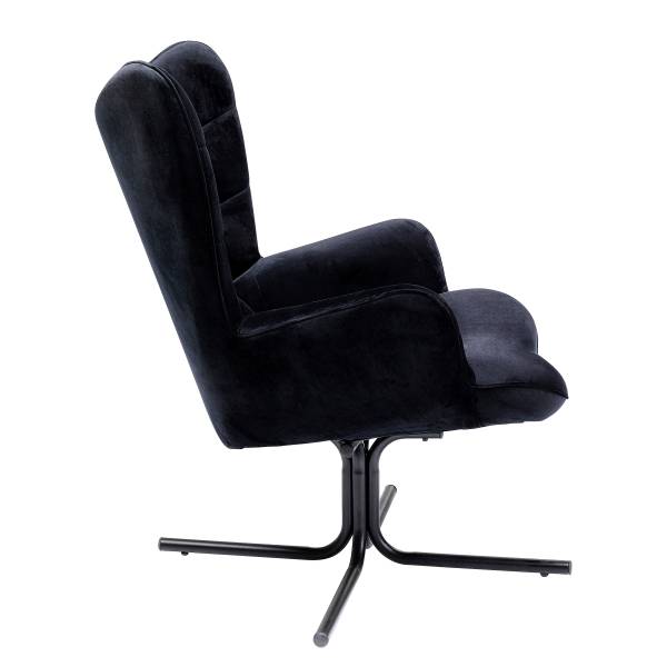 Loungesessel Oscar Schwarz - Polyester - Stahl - 82 x 95 x 73 cm