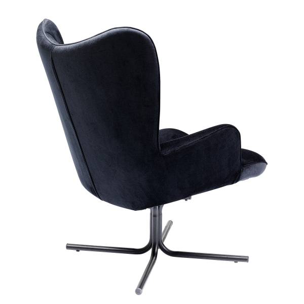 Loungesessel Oscar Schwarz - Polyester - Stahl - 82 x 95 x 73 cm