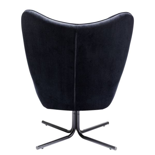 Loungesessel Oscar Schwarz - Polyester - Stahl - 82 x 95 x 73 cm