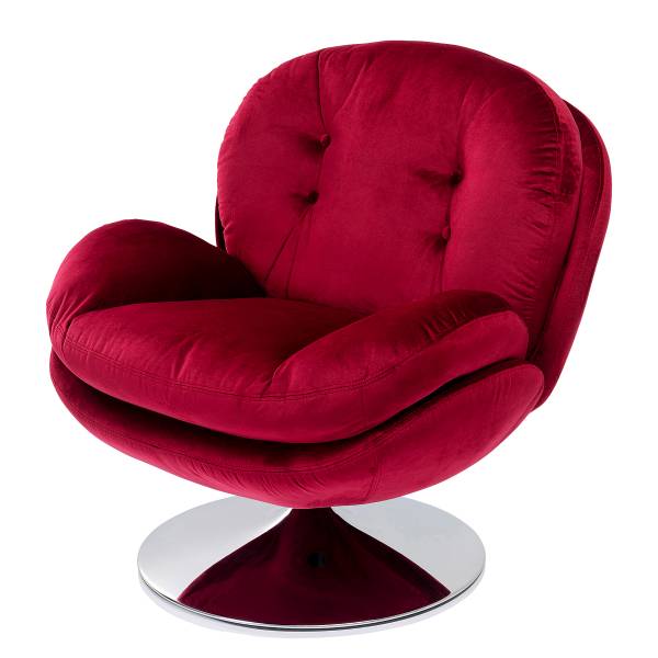 Drehsessel Cosy Pink - Polyester - Samt - Stahl - 84 x 86 x 89 cm
