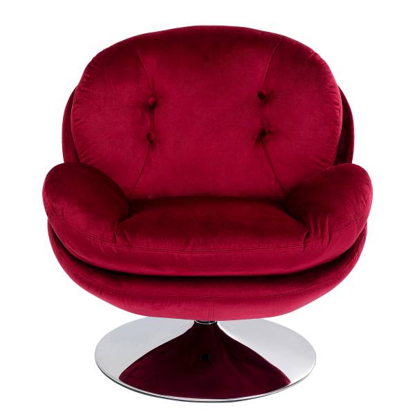 Drehsessel Cosy Pink - Polyester - Samt - Stahl - 84 x 86 x 89 cm
