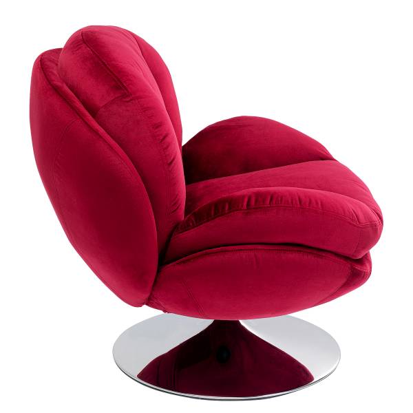 Drehsessel Cosy Pink - Polyester - Samt - Stahl - 84 x 86 x 89 cm