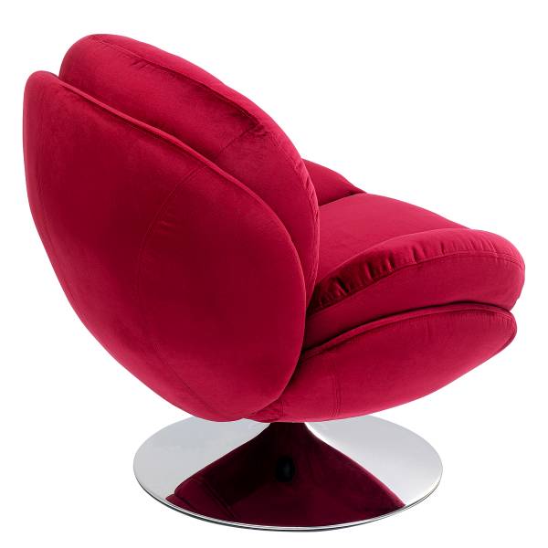 Drehsessel Cosy Pink - Polyester - Samt - Stahl - 84 x 86 x 89 cm