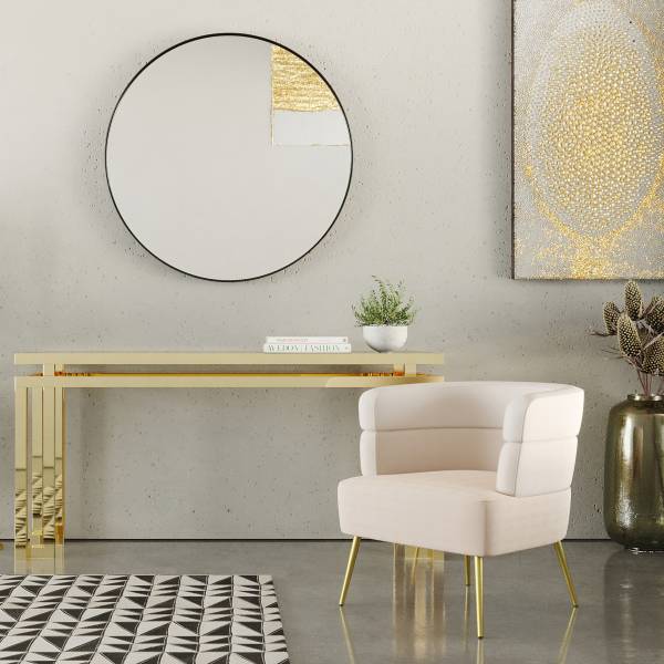 Loungesessel Sandwich Beige - Samt - Stahl - 69 x 71 x 64 cm