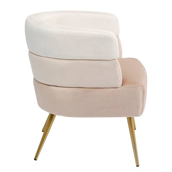 Loungesessel Sandwich Beige - Samt - Stahl - 69 x 71 x 64 cm