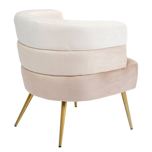 Loungesessel Sandwich Beige - Samt - Stahl - 69 x 71 x 64 cm