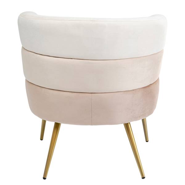 Loungesessel Sandwich Beige - Samt - Stahl - 69 x 71 x 64 cm