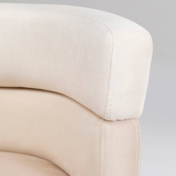 Loungesessel Sandwich Beige - Samt - Stahl - 69 x 71 x 64 cm