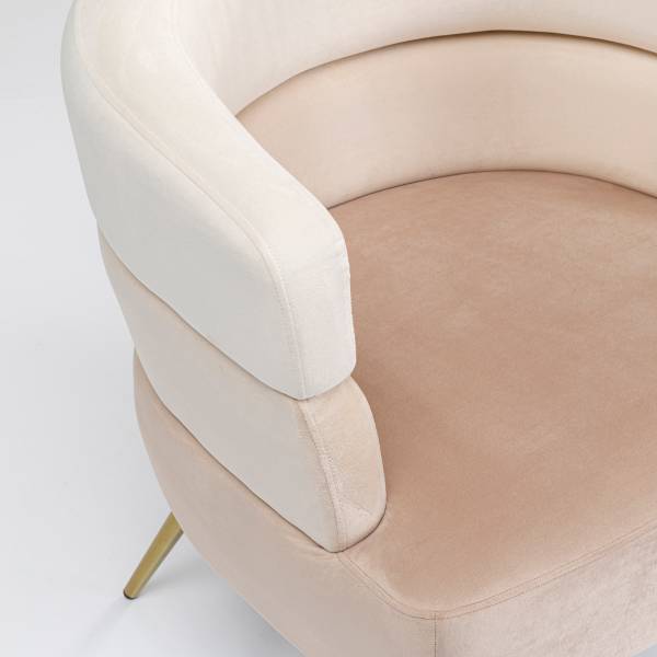 Loungesessel Sandwich Beige - Samt - Stahl - 69 x 71 x 64 cm