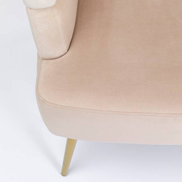 Loungesessel Sandwich Beige - Samt - Stahl - 69 x 71 x 64 cm