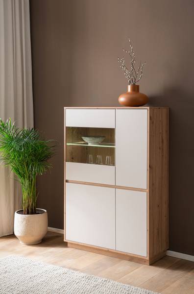 Highboard Sideys - Breite 75 cm Kaschmir / Eiche Artisan Dekor