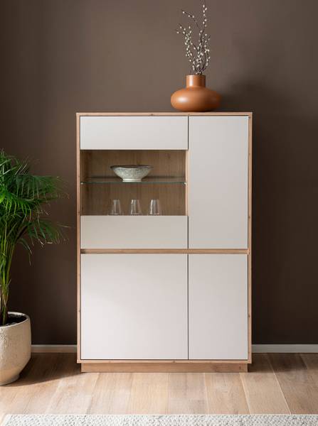 Highboard Sideys - Breite 75 cm Kaschmir / Eiche Artisan Dekor