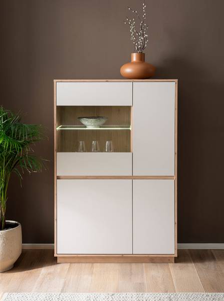 Highboard Sideys - Breite 75 cm Kaschmir / Eiche Artisan Dekor