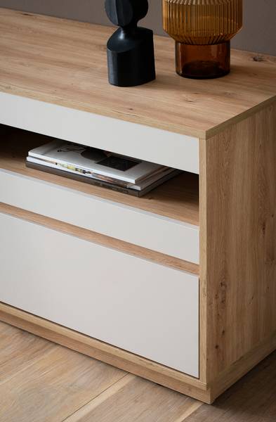 TV-Lowboard Sideys Kaschmir / Eiche Artisan Dekor - Breite: 162 cm