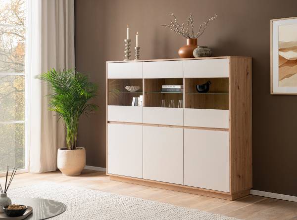 Highboard Sideys - Breite 164 cm Kaschmir / Eiche Artisan Dekor