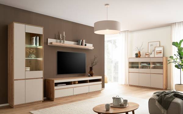 Highboard Sideys - Breite 164 cm Kaschmir / Eiche Artisan Dekor