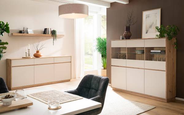 Highboard Sideys - Breite 164 cm Kaschmir / Eiche Artisan Dekor