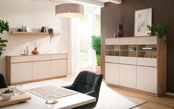 Highboard Sideys - Breite 164 cm Kaschmir / Eiche Artisan Dekor