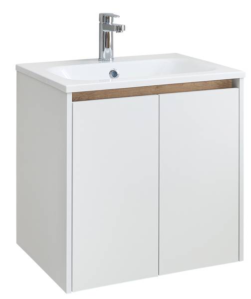 Badset Quickset 100 4-teilig Kombi A Matt Weiß / Eiche Riviera Dekor