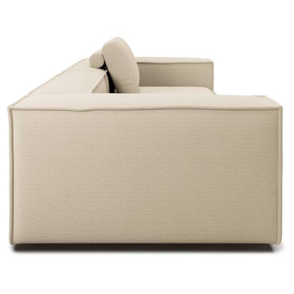 Big-Sofa YOKO Typ B Beige - Cord - Buche - 266 x 68 x 118 cm