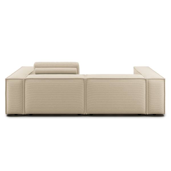 Big-Sofa YOKO Typ B Beige - Cord - Buche - 266 x 68 x 118 cm