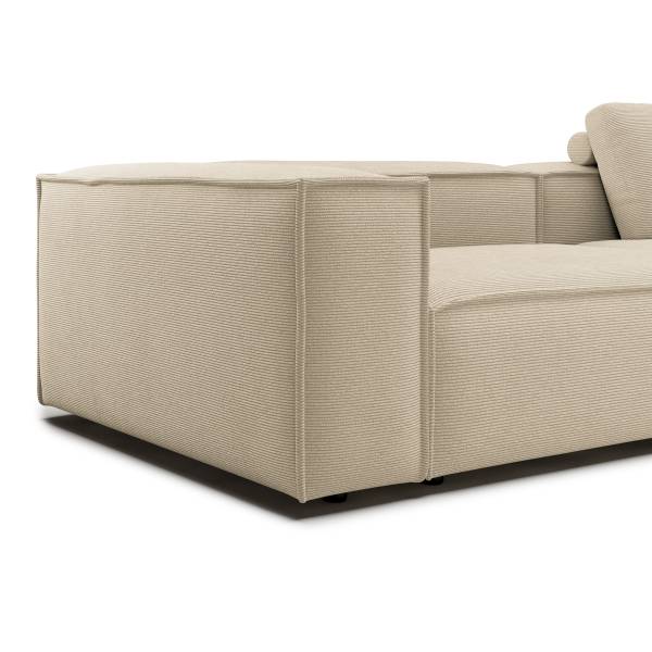 Big-Sofa YOKO Typ B Beige - Cord - Buche - 266 x 68 x 118 cm