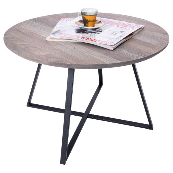 Couchtisch Ghasli Typ B Eiche Grau / Schwarz