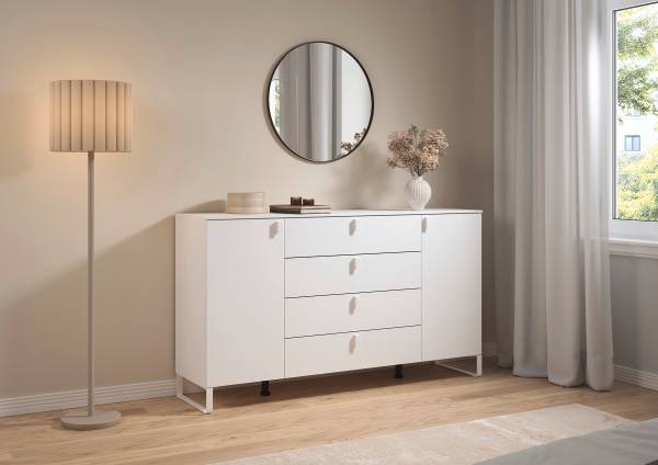 Sideboard Liora Alpinweiß - Höhe: 91 cm