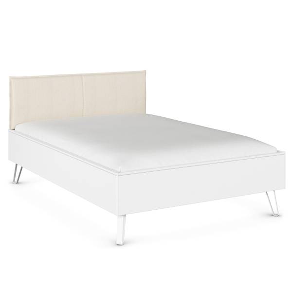 Bettgestell Liora Webstoff - Alpinweiß - 140 x 200cm